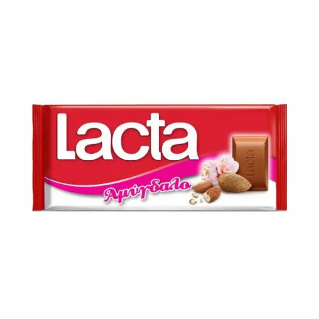 Lacta Σοκολάτα Γάλακτος με Αμύγδαλο 85gr Συσκ. 14 τμχ