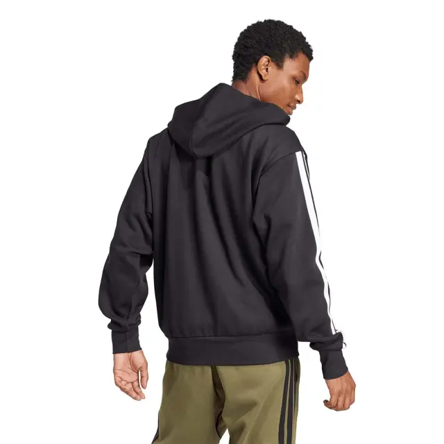 adidas Sportswear Men's 3Stripes Fleece Full-Zip Hoodie Μαύρο JD1870 (adidas Sportswear) 2