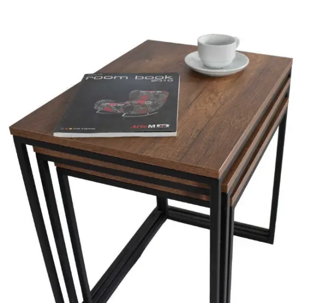 Σετ τραπεζάκια Ζιγκόν SHP-933-OO Καρυδί 55x47x40cm 3