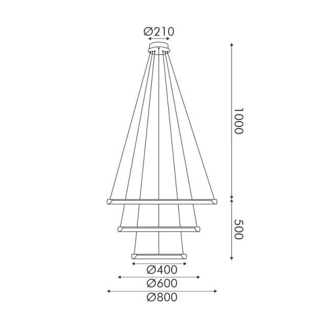 HARMONY-ΦΩΤΙΣΤΙΚΟ ΚΡΕΜΑΣΤΟ ΜΑΥΡΟ ΑΛΟΥΜΙΝΙΟΥ LED SMD 60W CCT 4800LM IP20 Φ800X1500MM / HM23LEDP3BKCCT 2