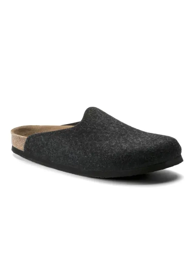 Birkenstock Παντόφλες Unisex τσόχα Μαύρο BIR/AMSTERDAM 559123 ANTHRACI 2