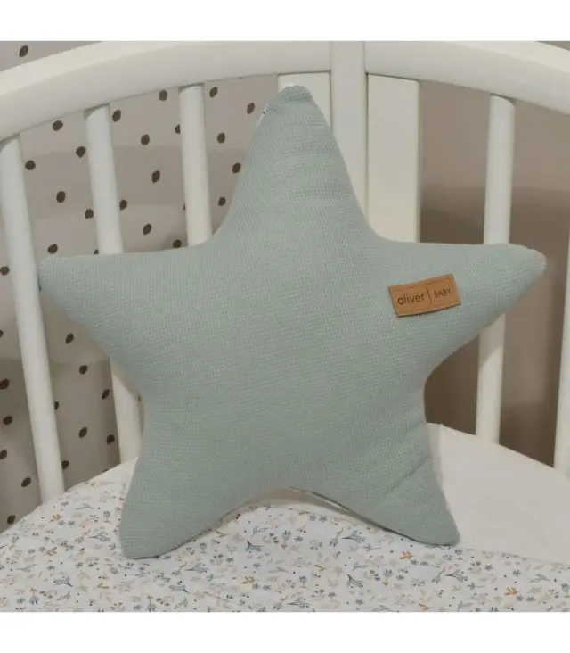 Oliver Baby Des.403 Μαξιλάρι Διακοσμητικό Αστέρι Διπλής Όψης Μέντα 37x37