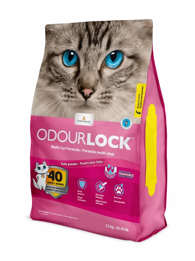Intersand Odourlock Baby Powder Cat Litter Άμμος Υγιεινής Γάτας με Άρωμα Πούδρας 12kg