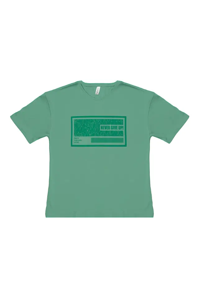 T-Shirt Kid Never Give Up Πράσινο