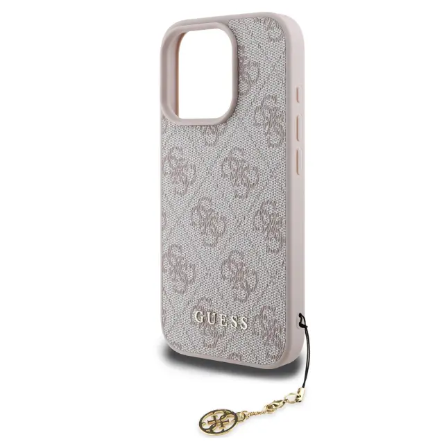 Guess 4G Charm Case for iPhone 16 Pro Tone on Tone Pink 3