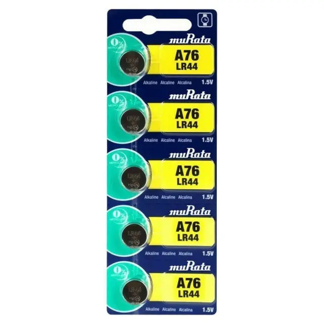 MURATA Alkaline LR44 1.5V αλκαλικές μπαταρίες ρολογιών 5 τμχ