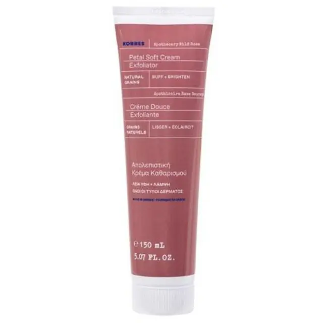 Korres Apothecary Wild Rose Petal Soft Cream Απολεπιστική και Καθαριστική Κρέμα Προσώπου, 150ml