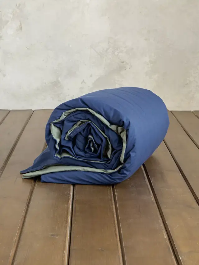 Παπλωματοθήκη 240X260 King Size Nima Colors Rock Green - Dark Denim 100% βαμβακερό