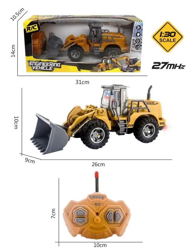 R/C Τηλεκατευθυνόμενη Μπουλντόζα με Φως (MKM315355) Κίτρινο 2