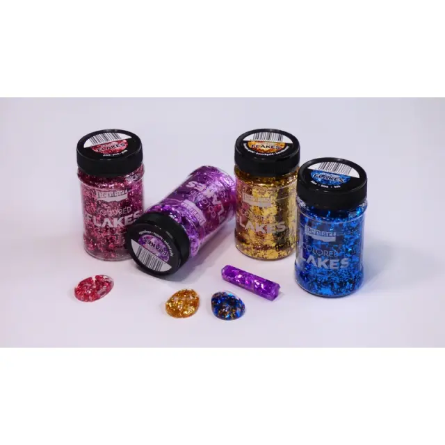 Φύλλα μεταλλικά Nιφάδες χρωματιστές Pentart 100ml, Blue 2