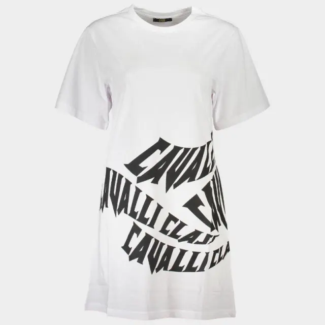 Φόρεμα Cavalli QXT10AJD060_2BF406B_BIANCO0005 Λευκό - XS