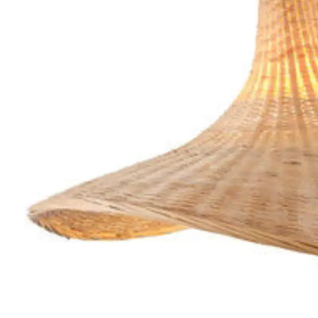 Μπεζ Κρεμαστό Φωτιστικό Bamboo E27 Φ52cm Visor 3