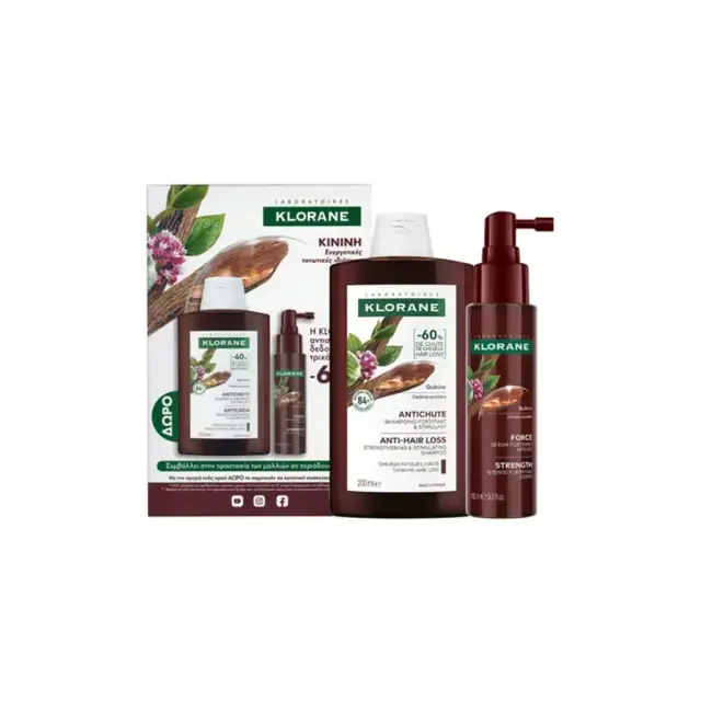 Klorane Promo Quinine Force Intense Fortifying Ορός Κατά της Τριχόπτωσης, 100ml & Δώρο Quinine Σαμπουάν Κατά της Τριχόπτωσης, 200ml, 1σετ