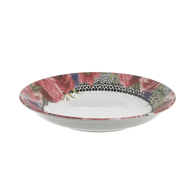 Πιάτο Φαγητού Floral Κεραμικό Φ20.5cm Σετ 6τμχ 3-60-022-0015