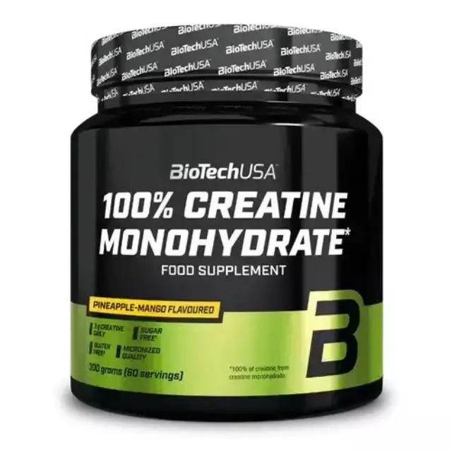 BioTechUSA 100% Creatine Monohydrate Flavoured - 300g Pineapple-Mango