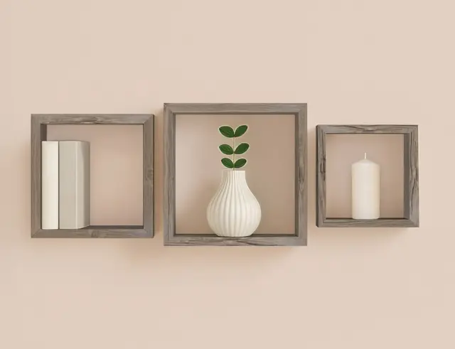 Σετ Ράφια Τοίχου Cubes Homea - Oak - 3 τεμάχια 6RAN789CN 2