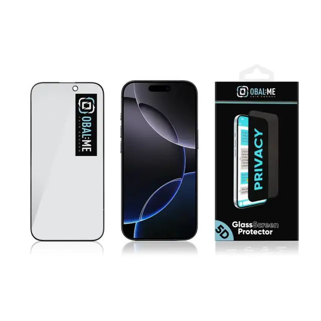 OBAL:ME Privacy 5D Glass Screen Protector for Apple iPhone 16 Pro Black 3