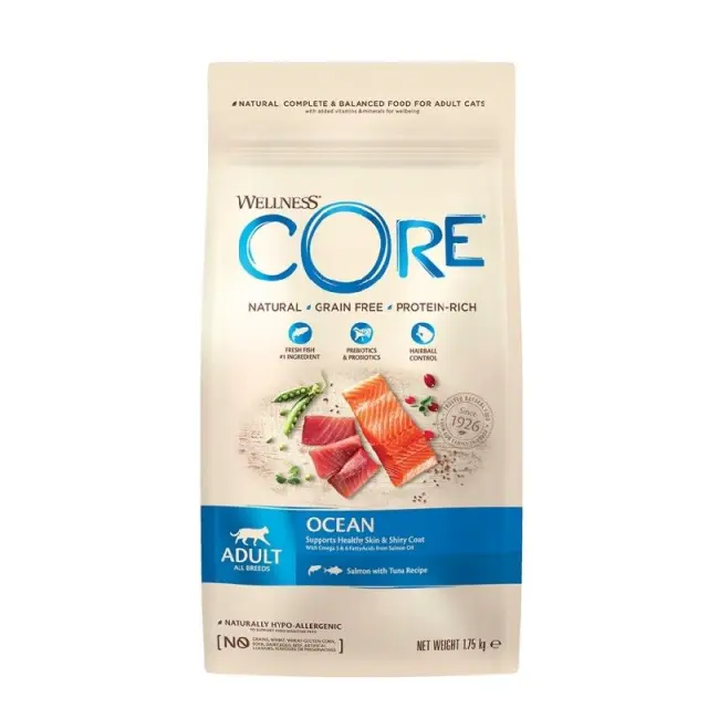 Wellness Core Adult Ocean Ξηρά Τροφή Γάτας Σολομός & Τόνος Χωρίς Σιτηρά 1.75kg
