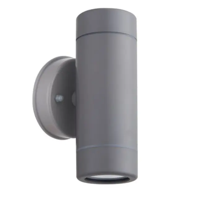 ΣΠΟΤ ΤΟΙΧΟΥ 2 ΔΕΣΜΕΩΝ ΓΚΡΙ ΣΥΜΒΑΤΙΚΟ 2xGU10 & LED 3W IP65 60x80x170mm / SL7031G