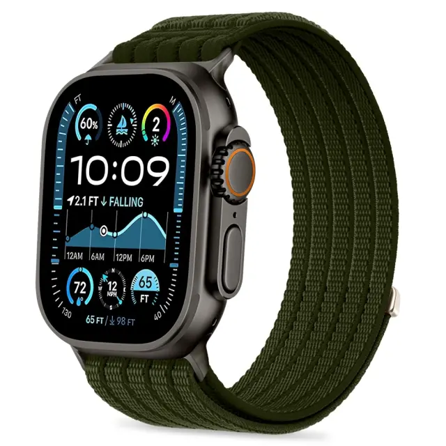 Tech-protect Nylon Sport Apple Watch 8 / 9 / 10 / 11 / 12 / Se / Ultra (44 / 45 / 46 / 49 Mm) Military Green