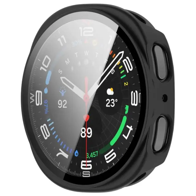 Tech-protect Defense 2-pack Samsung Galaxy Watch 8 / 9 (44 Mm) Matte Black & Clear 2