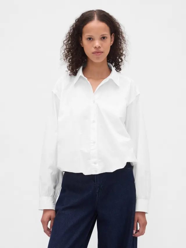 Bubble Hem Πουκάμισο Optic white - XS