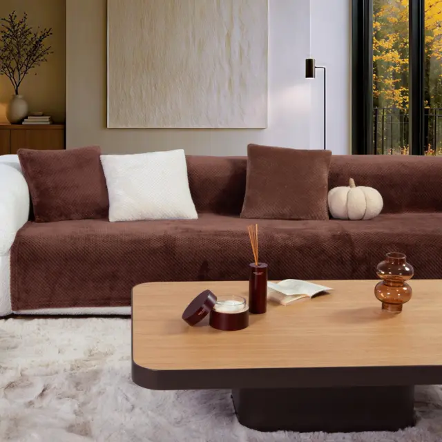 Ριχτάρι Τριθέσιου Καναπέ Edinber 180x300 Nef Nef Homeware, 100% ΠΟΛΥΕΣΤΕΡΑΣ - BROWN (040951)