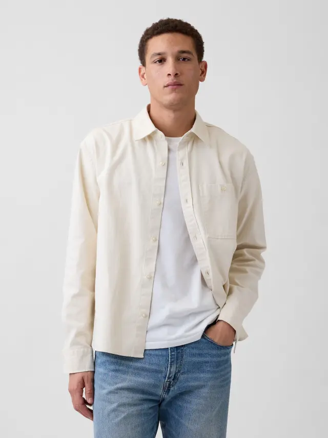 Oxford Πουκάμισο Relaxed Crop Ίσιο Στρίφωμα chino