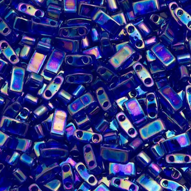 Χάντρα Miyuki Half Tila No177 Transparent Cobalt AB ~7gr