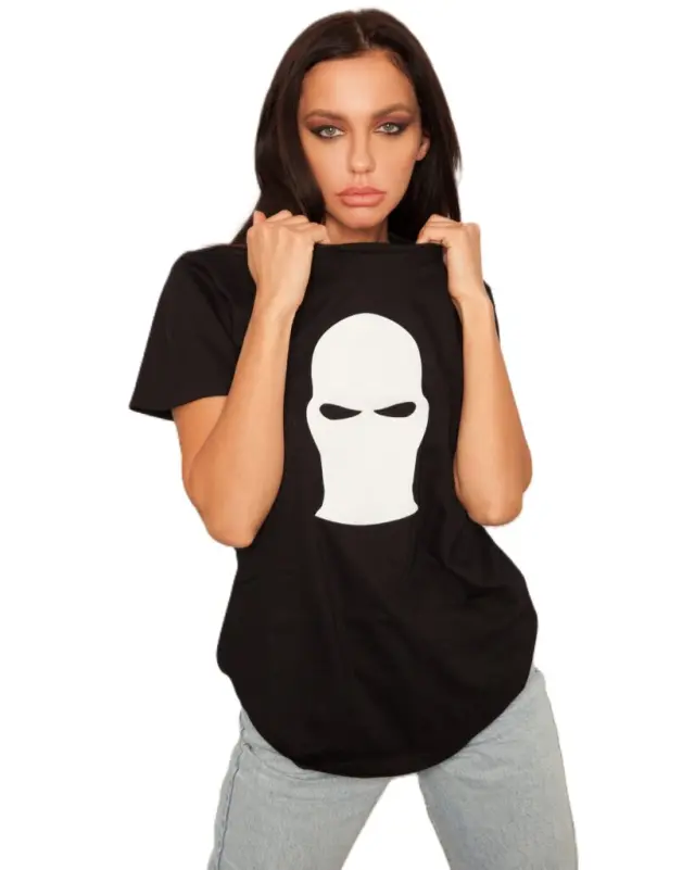 Ghetto White Mask Black T-Shirt | Unisex