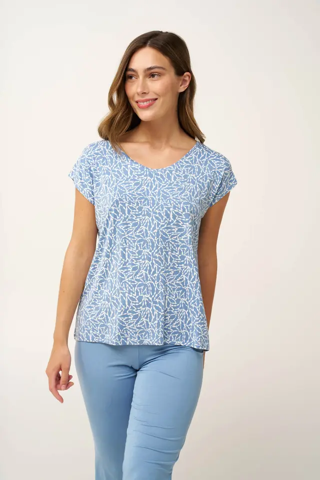 Καλοκαιρινή Γυναικεία Πυτζάμα Micomodal Vamp 24092 BLUE RAIN