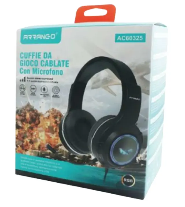 Arrango Over Ear Gaming Ακουστικά σύνδεσης 3.5mm/USB με μικρόφωνο AC60325 2
