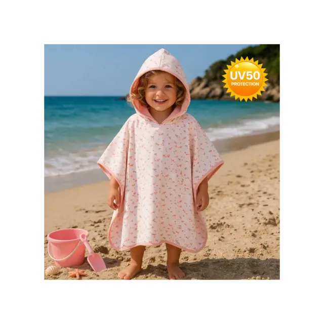 Fresk Παιδικό Poncho Παραλίας UV50 Butterflies Με Κουκούλα - 0 - 36 μηνών 3