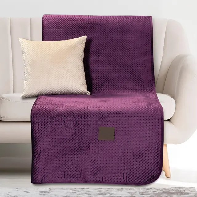 Ριχτάρια Σετ 2 Τεμ 180x250-180x300 Beauty Home Velvety Art 8411 Μωβ 100% Microvelvet