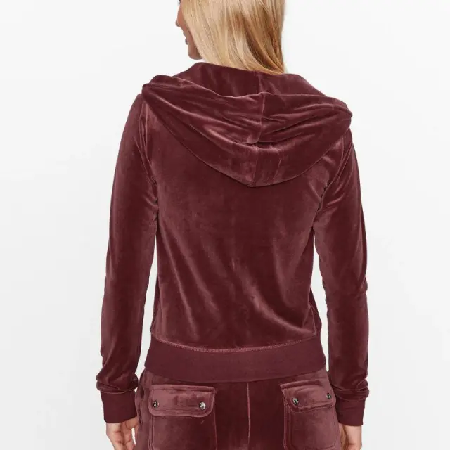 Βελούδινη Ζακέτα Juicy Couture Robertson Classic SSJCAP176-485 Μπορντό - S 2