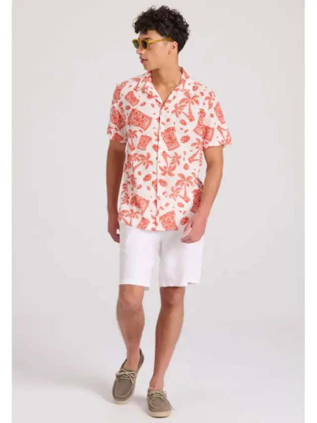 Funky Buddha Men shirt Floral FBM009-037-05 - L