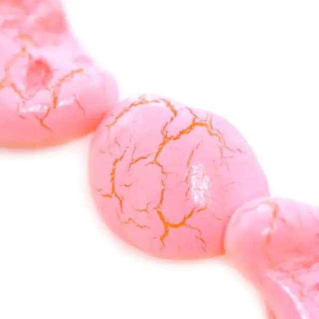 Χάντρα Nugget Decoupage Pink ~20mm ~20τεμ