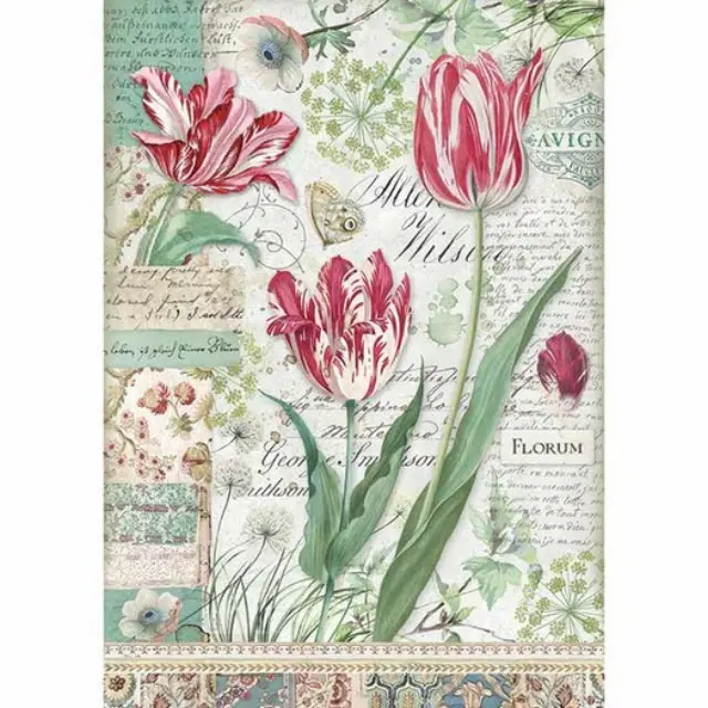 Ριζόχαρτο Stamperia 21x29cm A4, Red Tulip