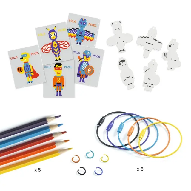 Djeco DIY φτιάχνω τα δικά μου μπρελόκ με συρρικνούμενο πλαστικό "Σούπερ Ήρωες" (6-10 ετών) 79005 2