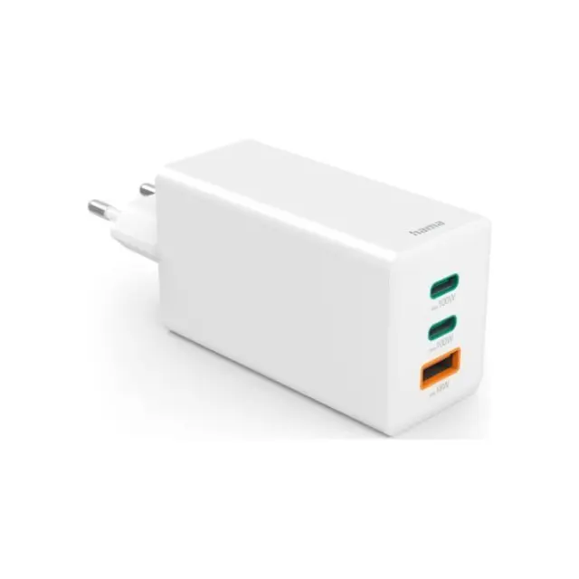 Hama Charger Mini 100W GaN PD/QC 2x USB-C, 1x USB-A White (201997)