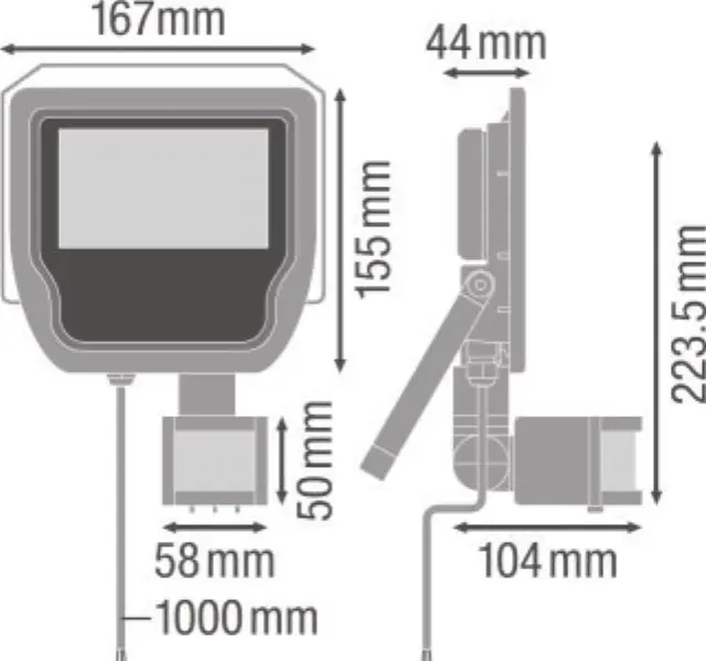 Προβολέας FLOODLIGHT SENSOR 20W 3000Κ IP65 Μαύρος OSRAM LEDVANCE 2