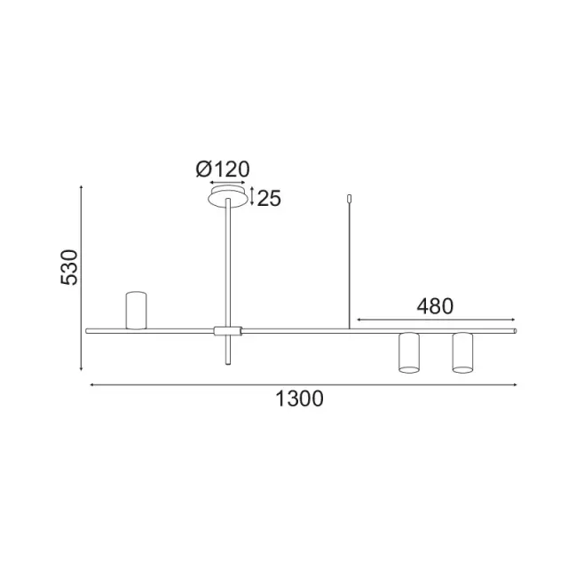 ΟΡΟΦΗΣ Φ/Σ 3ΧGU10 ΧΡΥΣΟ ΜΕΤΑΛΛΙΚΟ 130Χ12ΧΗ53CM ARISTO / OD843C130G 2
