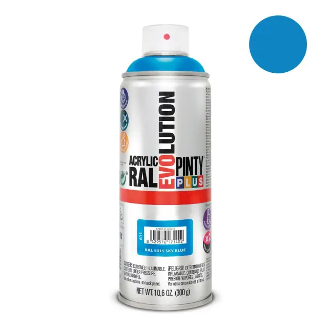 Pinty Plus Evolution Gloss Σπρέι βαφής ακρυλικό 400ml Sky Blue / RAL5015