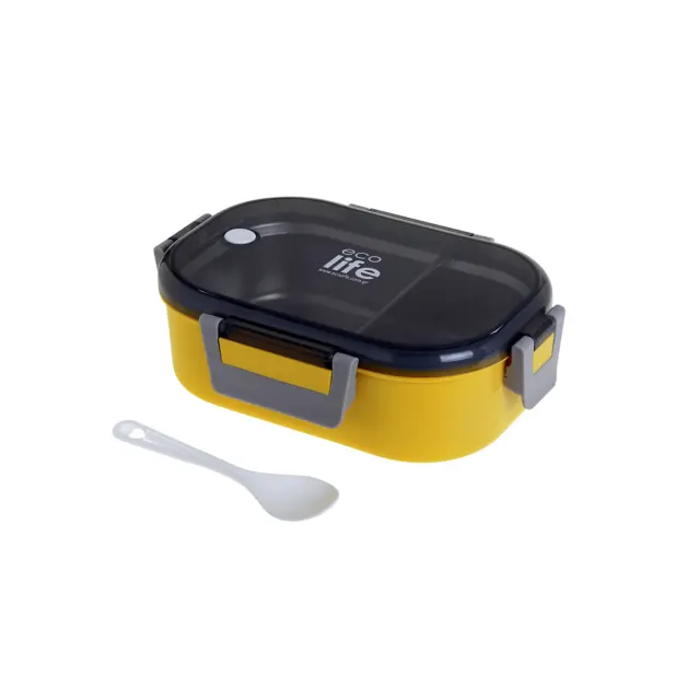Ecolife Ανοξείδωτο Φαγητοδοχείο Με Χώρισμα 900ml Yellow 33-BO-9066