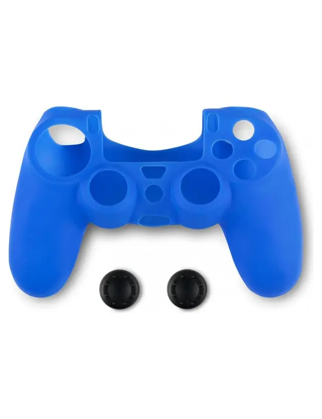 Spartan Gear - Controller Silicon Skin Cover and Thumb Grips (comp playstation 4) (colour: Blue)