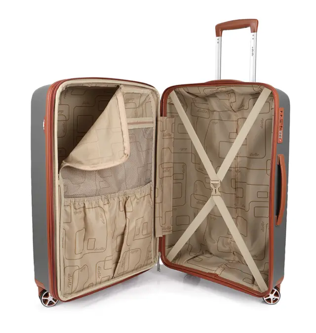 Βαλίτσα σκληρή Μεσαία DIELLE 190/60 66x44x28/31 cm Ανθρακί 2