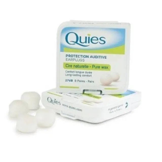 QUIES Earplugs Pure Wax Ωτοασπίδες μιας Χρήσης από Φυσικό Κερί, 8 ζευγάρια