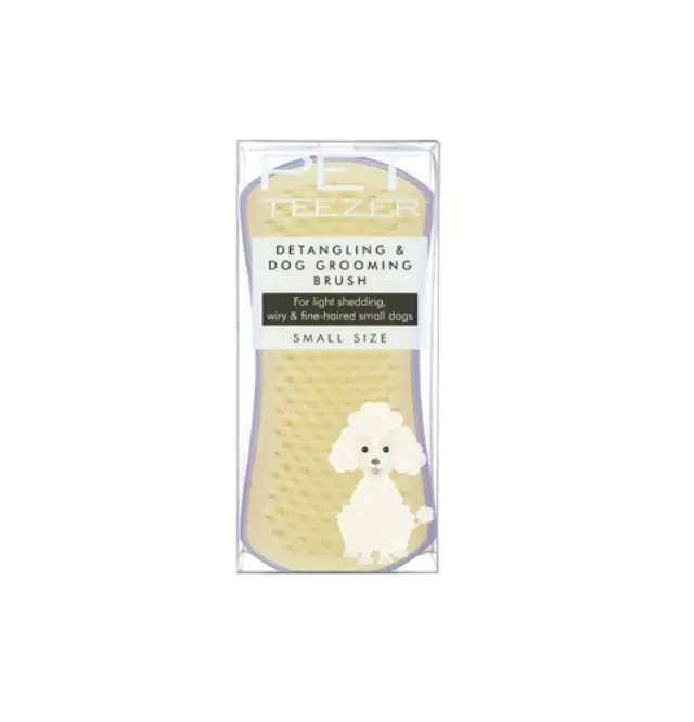 Pet Teezer Detangling & Dog Grooming Brush Λιλά/Κίτρινη Βούρτσα για Σκύλους Μικρού Μεγέθους για Διάφορα Μήκη Τρίχας, 1τμχ