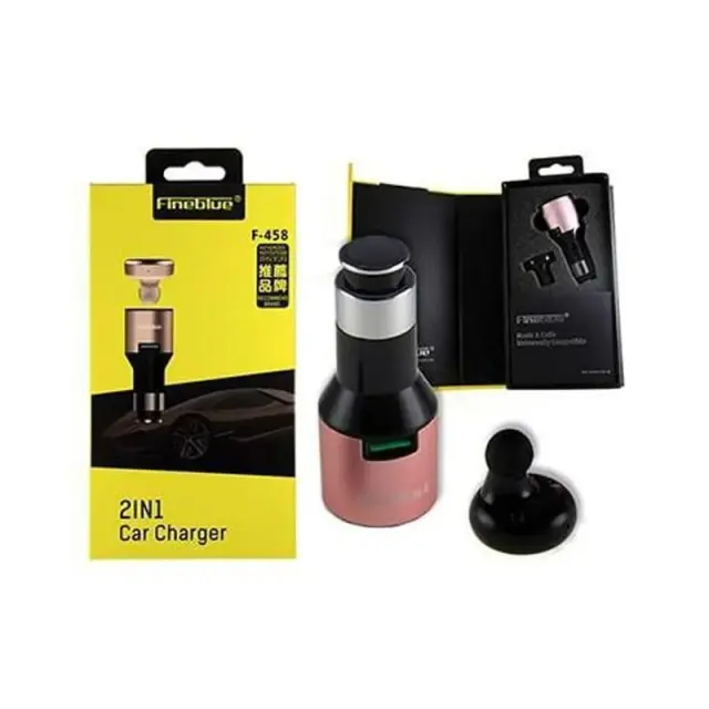 Fineblue φορτιστής αυτοκινήτου F-458 - Fineblue 2 in 1 car charger 10803