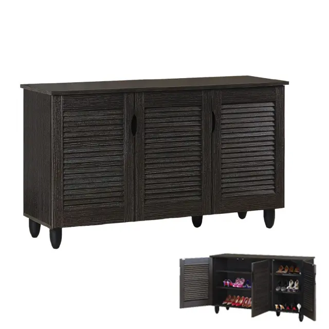 Παπουτσοθήκη 3 Πόρτες Zebrano Μελαμίνη 114x34x68cm